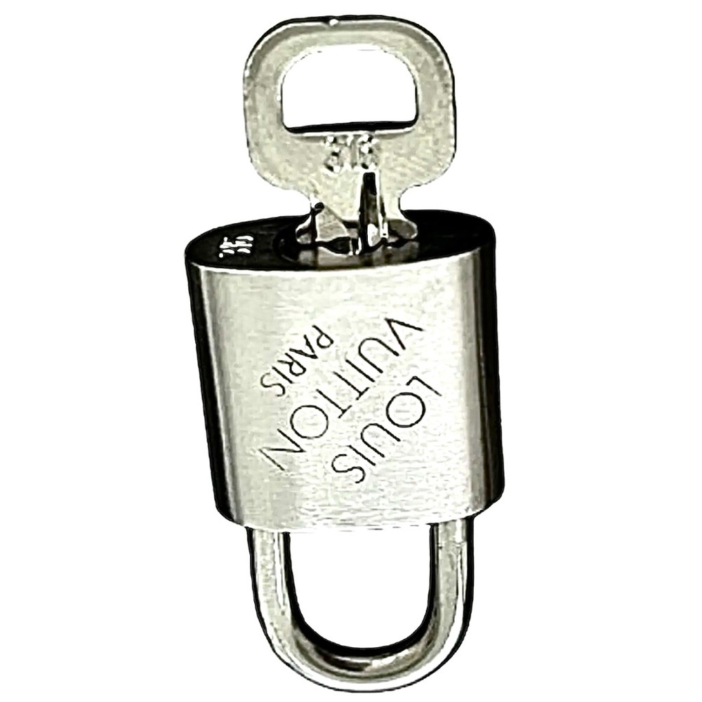 LOUIS VUITTON Silver Lock & Key Brushed Palladium Made In France COA #316 - Picture 11 of 14